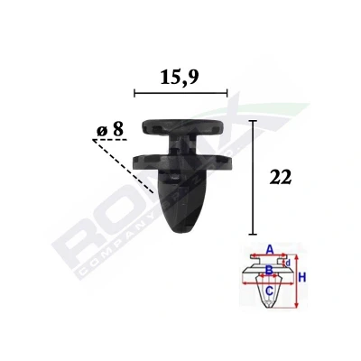 Afbeelding van Clip voor bevestiging van kuipdelen ROMIX ROM C70613