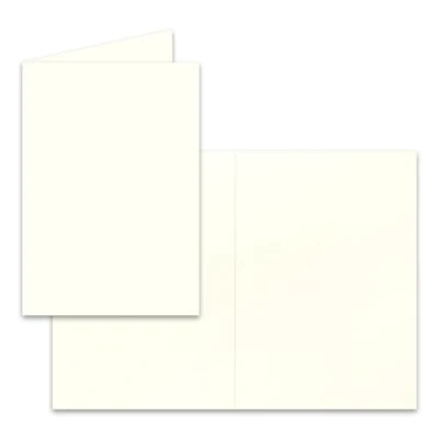 Afbeelding van FarbenFroh Vouwkaarten, 50 stuks, natuurwit, blanco dubbele kaarten, 12 x 17 cm, zeer vormvast, geschikt voor printers