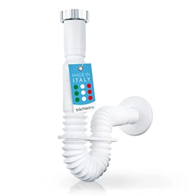 Afbeelding van Bächlein flexible drain hose for washbasin G 1 1/4&quot; x 32 mm, extendable from 320 800mm, odour trap individually adjustable