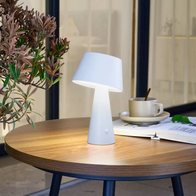 Afbeelding van Lindby Solar buitenverlichting met dimmer 1licht Kunststof H: 21.8 cm wit Inclusief lichtbron