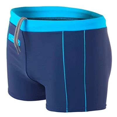 Afbeelding van Aquarti Heren Zwembroek Kort met Contrasterende Biezen, 010 Donkerblauw/Blauw, 3XL