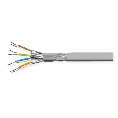 Afbeelding van VALUE S/FTP (PiMF) kabel, Cat.8 (Klasse I), massieve draad, AWG22, LSOH, grijs, 100 m