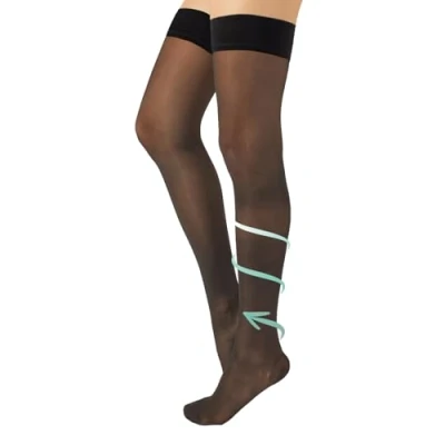 Afbeelding van MEDISCHE ONDERSTEUNING HOLD UP 15 21 mm/Hg GEGRADUERDE COMPRESSIE STOCKING S, M, L, XL Zwart, HUID GEMAAKT IN ITALIË , M