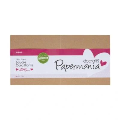 Afbeelding van Papermania Vierkante kaarten W/Enveloppen 5 &quot;X5&quot; 50/Pkg gerecyclede kracht