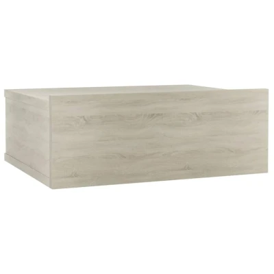 Afbeelding van Nachtkastje zwevend 40x30x15cm bewerkt hout sonoma eikenkleurig