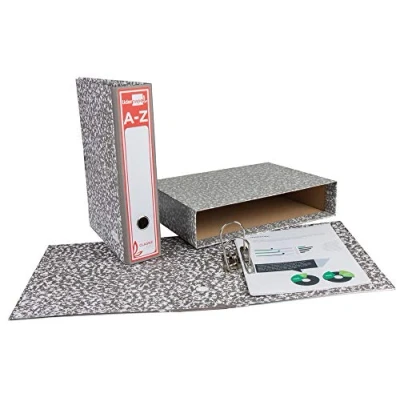 Afbeelding van Aktemap gelamineerd LIDERPAPEL karton Folio grijs gemêleerd met doos Classic rood