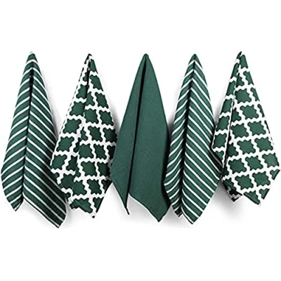 Afbeelding van Penguin Home® Katoen Theedoek 5 Delig Set, Groen