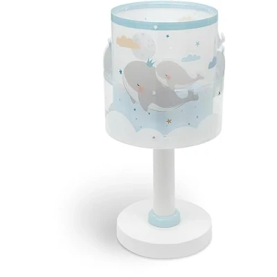 Afbeelding van Dalber kinder tafellamp Bureau kinderkamer kinderlamp Whale Dreams walvissen dieren blauw