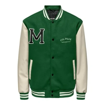 Afbeelding van Only &amp; Sons Blouson ON JAY Varsity 23 OTW Bomberjacks, Heren, Maat: Large, Dark green