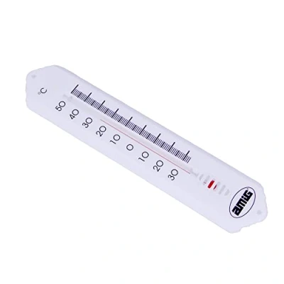 Afbeelding van Amig Thermometer binnen/buiten kunststof wit 19 x 5 cm Buitenthermometers
