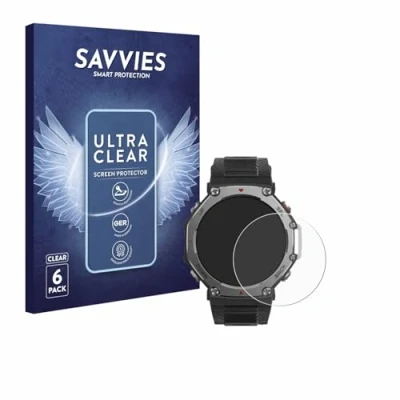 Afbeelding van Savvies (6 Stuks) Schermbeschermer voor Huami Amazfit T Rex 3 Screen Protector Ultra Transparant