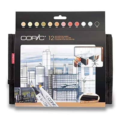 Afbeelding van Copic Marker Wallet Set Architecture Parbs 12 stuks