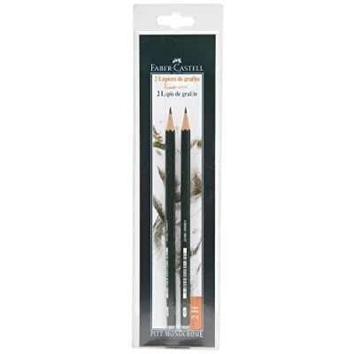 Afbeelding van Faber CASTELL B 9000 2H 2 blisterverpakking met grafietpotloden, schaal