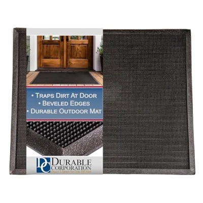 Afbeelding van Durable Deurmat, duurzaam, rubber, vingertop, voor buiten, 61 x 81 cm, zwart