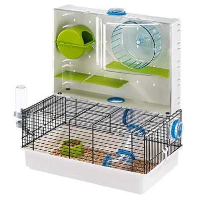 Afbeelding van Ferplast kooi voor hamsters en muizen, OLIMPIA, met speelruimte accessoires, 46 x 29,5 xh 54 cm Zwart.