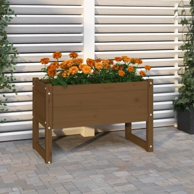 Afbeelding van Plantenbak 78x40x52 cm massief grenenhout honingbruin