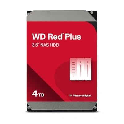 Afbeelding van WD Red Plus 4TB NAS 3.5&quot; interne harde schijf 5400 RPM klasse, SATA 6 Gb/s, CMR, 256 MB cache, 3 jaar beperkte garantie WD49EFPX