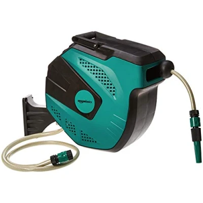 Afbeelding van Amazon Basics automatisch oprollende wandgemonteerde haspel met slang, 15 m