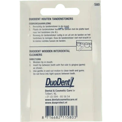 Afbeelding van 2x Duodent Houten Tandenstokers 580 100 stuks