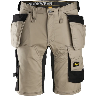 Afbeelding van Allroundwork, Stretch Korte Broek Met Holsterzakken ,Khaki Zwart (2004) ,052