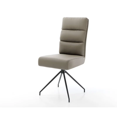 Afbeelding van Draaistoel Pela Flex kruisframe conisch zwart echt leer mud 180 pocketveer kern