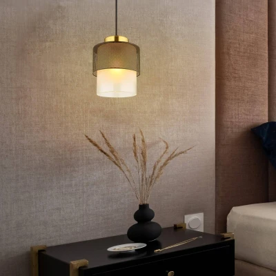 Afbeelding van Globo Hanglamp Olga, Ø 18 cm, zwart, metaal/glas