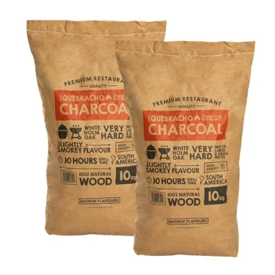 Afbeelding van 2 zakken houtskool Quebracho 10KG (Zuid Amerika) Smokin’ Flavours