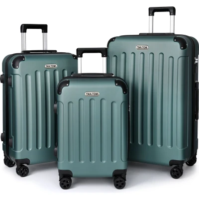 Afbeelding van TAN.TOMI Kofferset 3 Delig 95L Handbagage + 65L +41L Reiskoffer met 4 Wielen Ruimbagage Cijferslot Trolley Koffer Donkergroen