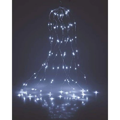 Afbeelding van Spetebo Micro lichtbundel 160 LED koud wit 8x20 / 2m Lichtdraad lichtketting op batterijen