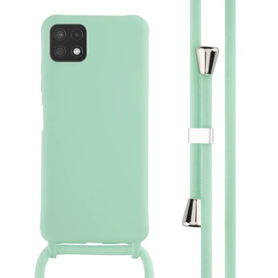 Afbeelding van Samsung Galaxy A22 (5G) Hoesje Siliconen en TPU (zacht) iMoshion Softcase/Koordhoesje/Backcover Mintgroen Telefoonhoesje