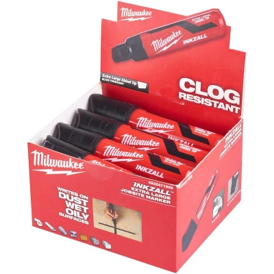 Afbeelding van Milwaukee Accessoires INKZALL Zwarte XL Beitelpunt Marker 12 stuks 4932471559