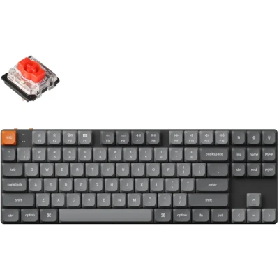Afbeelding van Keychron K1 Max ultraslank QMK/VIA Bluetooth draadloos/USB bedraad Custom Mechanisch Toetsenbord, 2.4 GHz, TKL indeling Wit LED, gamingtoetsenbord met low profile Gateron Red Switch