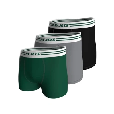 Afbeelding van NFL NY JETS Boxers 3 pack Groen/Grijs/Zwart Maat M