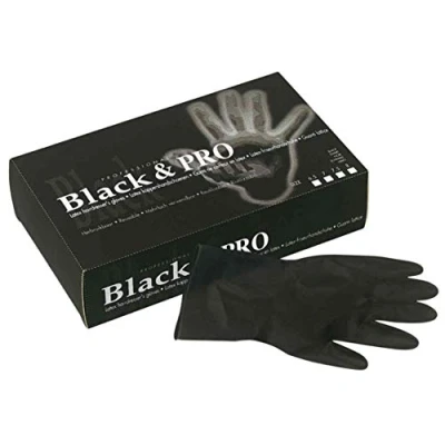 Afbeelding van Handschoenen Latex Zwart M 20st Herbruikbaar