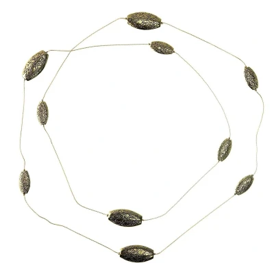Afbeelding van Behave Lange kralen ketting goud kleur 150 cm