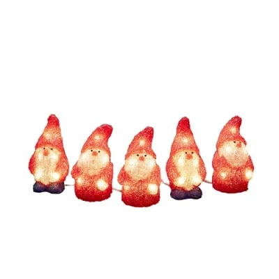 Afbeelding van KONSTSMIDE Decoratief ledfiguur LED Acryl Weihnachtsmann, 5er Set, 40 warm weiße Dioden (1 stuk)