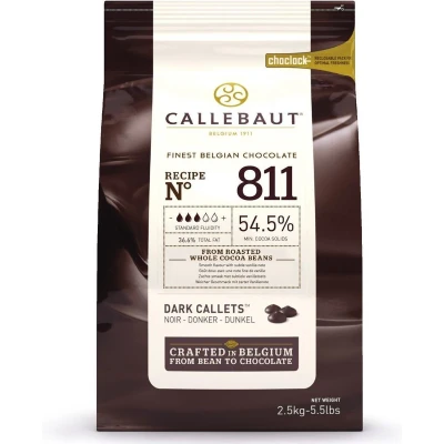 Afbeelding van Callebaut Chocolade Callets Puur (811) 2,5 kg