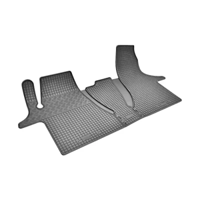 Afbeelding van Precies passende rubberen vloermatten voertuigspecifiek ideaal aangepast voor VW T6.1 Transporter/Caravelle/Multivan vanaf 2019 2/3 stoelen