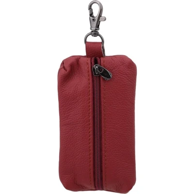 Afbeelding van Bagwise Sleuteletui Sleuteltasje Sleutelhanger Sleutelring Keyring holder Echt Leder Rood