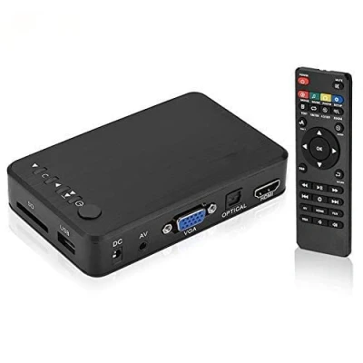 Afbeelding van HDMI Multi Media Player, 1080p Full HD digitale mediaspeler met afstandsbediening voor RM RMVB AVI MOV, ondersteunt USB stick SD MMC MS