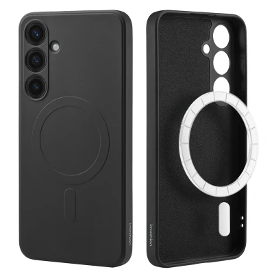 Afbeelding van Samsung Galaxy S24 Plus MagSafe Hoesje Siliconen en TPU (zacht) iMoshion Softcase/Backcover Zwart Telefoonhoesje