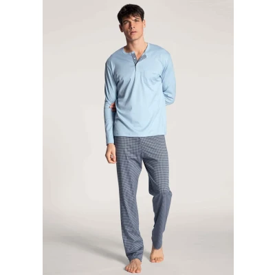 Afbeelding van Calida Relax Choice Long Sleeve Pyjama Lichtblauw katoen Small Heren