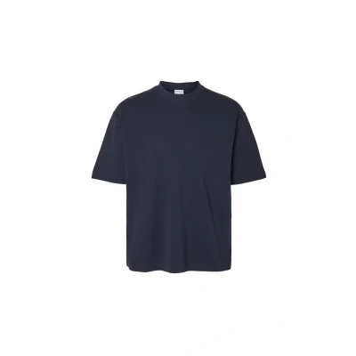Afbeelding van Selected Homme SLH Loose Oscar O NECK TEE Tshirt basic, Heren, Maat: XXL, Sky captain