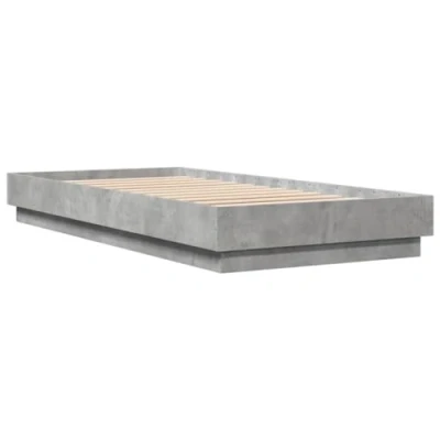 Afbeelding van Bedframe met LED verlichting betongrijs 100x200 cm