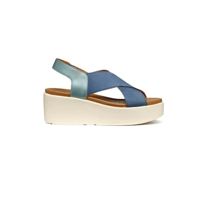 Afbeelding van Geox D XAND 2.2S Sandalen met sleehak, Dames, Maat: 41, Avio Leer/ synthetisch