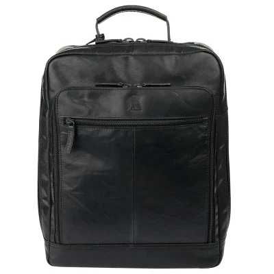 Afbeelding van Pylos59 Laptoprugzak / Werktas Rugtas 14 inch Leer Brenton Zwart