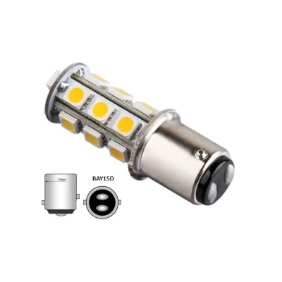 Afbeelding van DC Marine LED BAY15D 18 SMD Warm wit 12V/24V