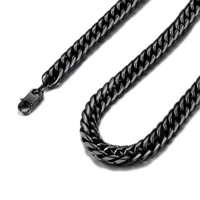 Afbeelding van FindChic Cubaanse Ketting Heren, 3,5 Mm 26 &#039;&#039; (66 Cm) Zwarte Heren Rapper Sieraden Voor Mannen, Hypoallergeen Hiphop Stijlvolle Roestvrij Stalen