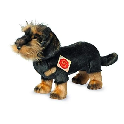 Afbeelding van Teddy Hermann 91923 hond ruwhaar teckel 28 cm, knuffeldier, pluche dier met gerecyclede vulling