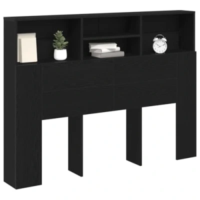 Afbeelding van vidaXL Hoofdbord Kast Zwart eiken Geperst hout 140 x 19 103.5 cm